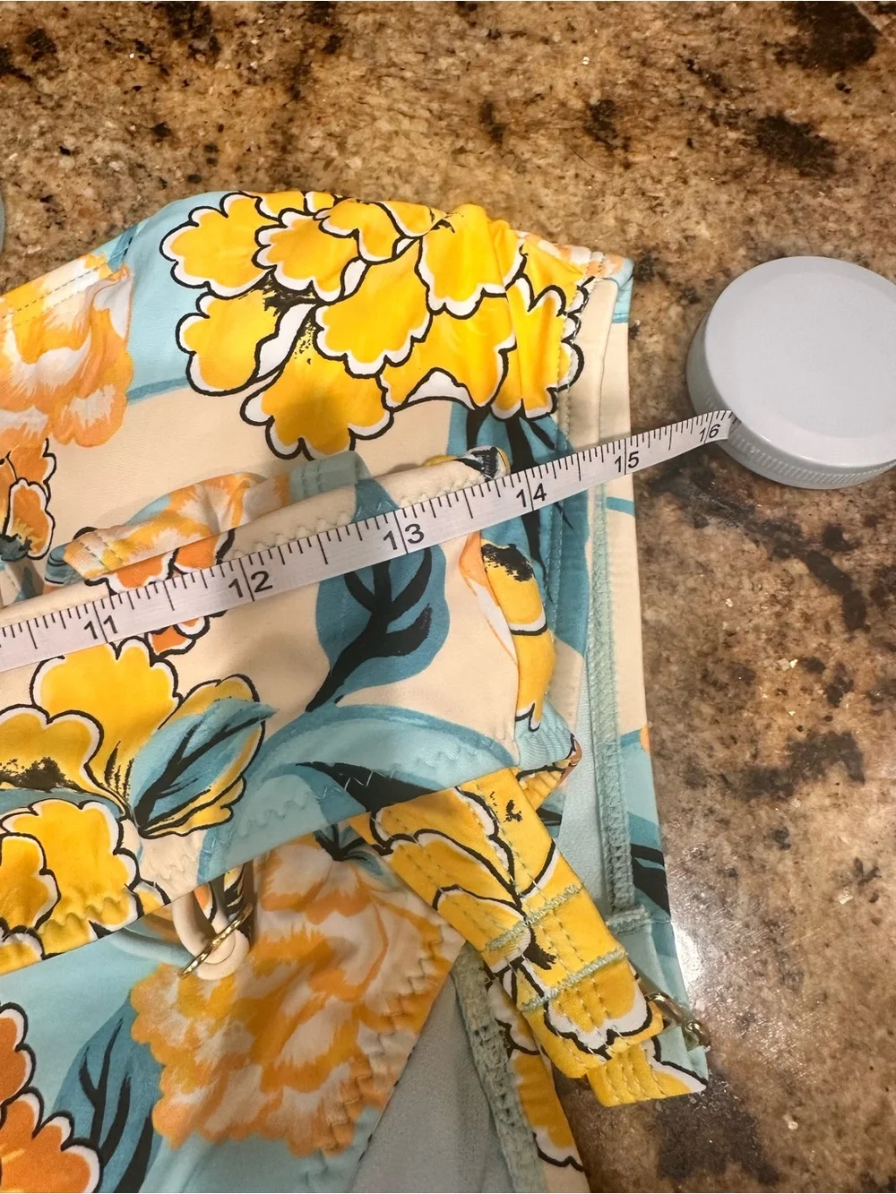 Hobie Girls Blue Yellow Floral Bikini